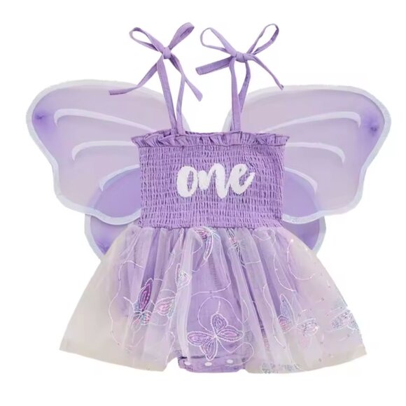 Butterfly Dress Fairy Garden First Birthday clothes outfit Smash Cake